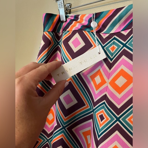 Trina Turk Bay Geometric Wide Leg Pants NWT - Picture 6 of 9